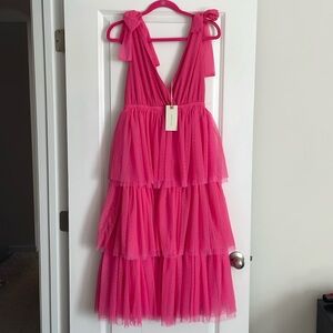 Hot pink tiered dress